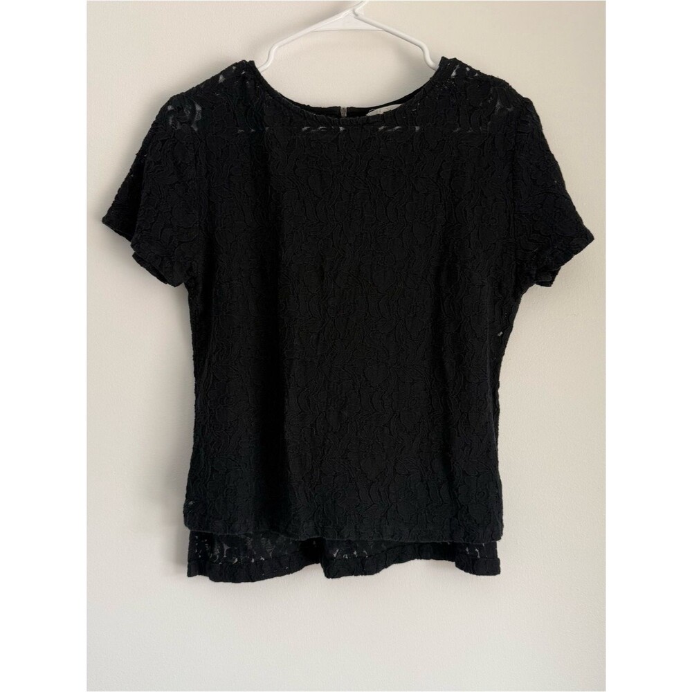 Vans Black Lace Short Sleeve Top Size XS